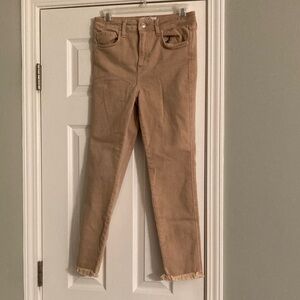 Free People Tan Ankle Jeans